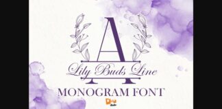 Lily Buds Line Monogram Font Poster 1