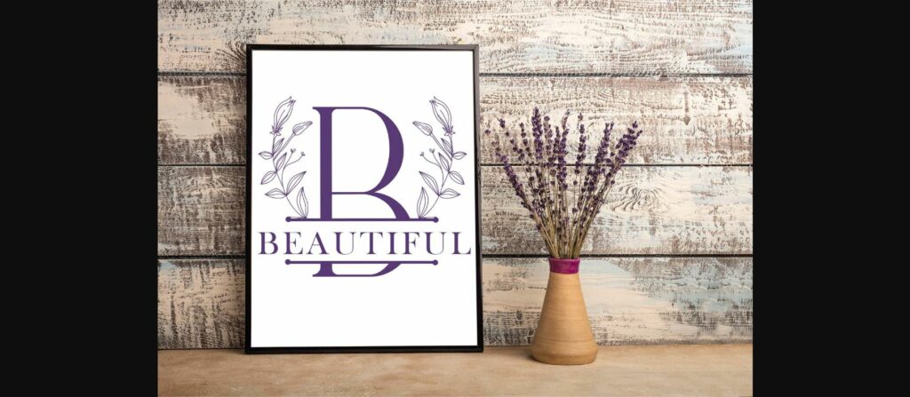 Lily Buds Line Monogram Font Poster 5