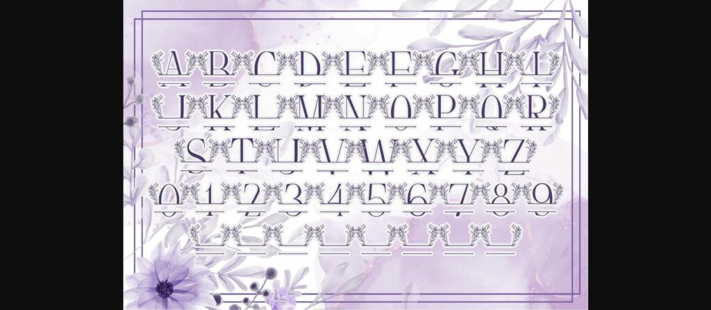 Lily Floral Line Monogram Font Poster 6