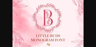 Little Buds Monogram Wreath Font Poster 1