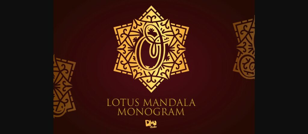 Lotus Mandala Monogram Font Poster 3