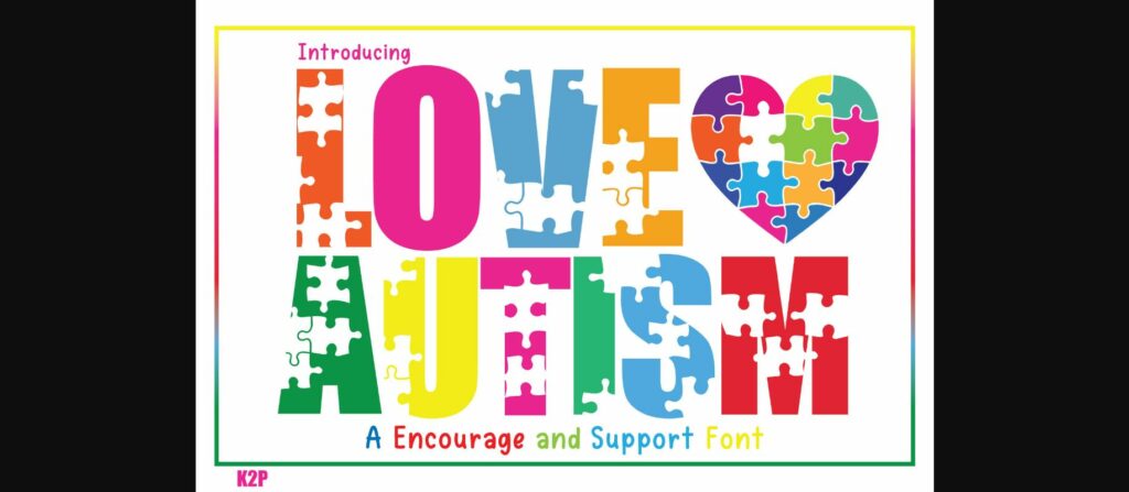 Love Autism Font Poster 3