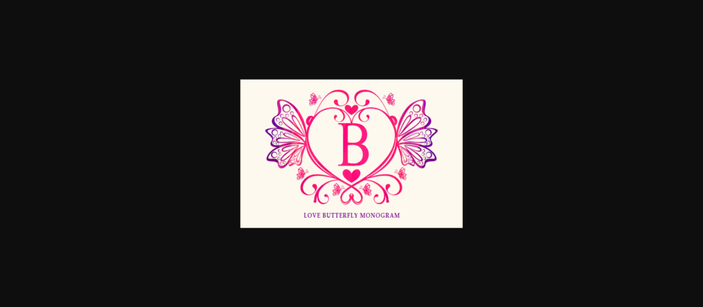 Love Butterfly Monogram Font Poster 3