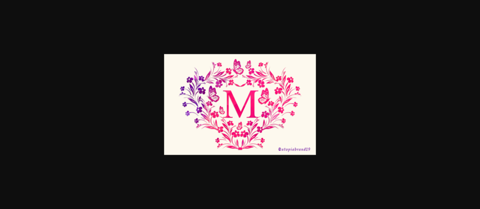 Love Flower Monogram Font Poster 1