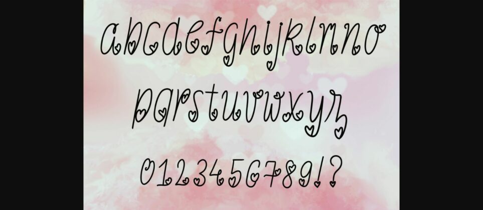 Love Heart Font Poster 8