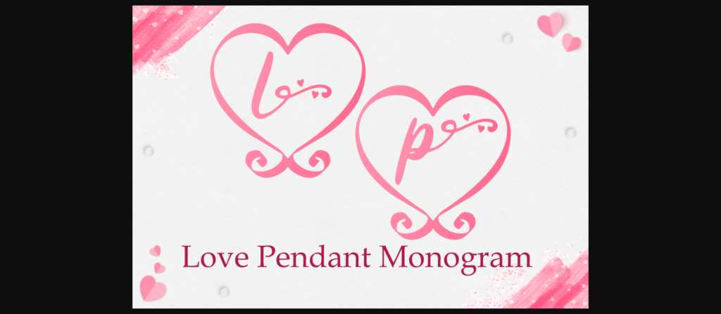 Love Pendant Monogram Font Poster 3