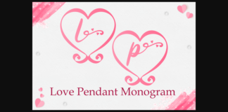 Love Pendant Monogram Font Poster 1