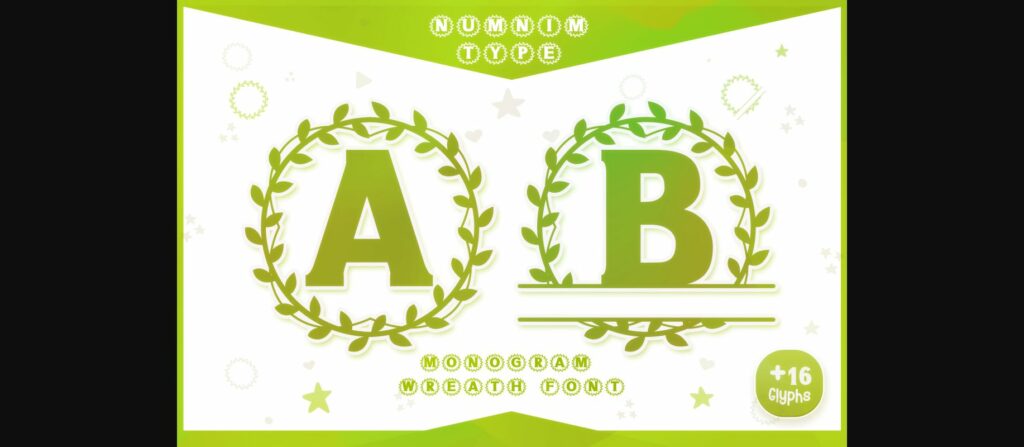 Monogram Wreath Font Poster 3