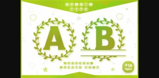 Monogram Wreath Font Poster 1