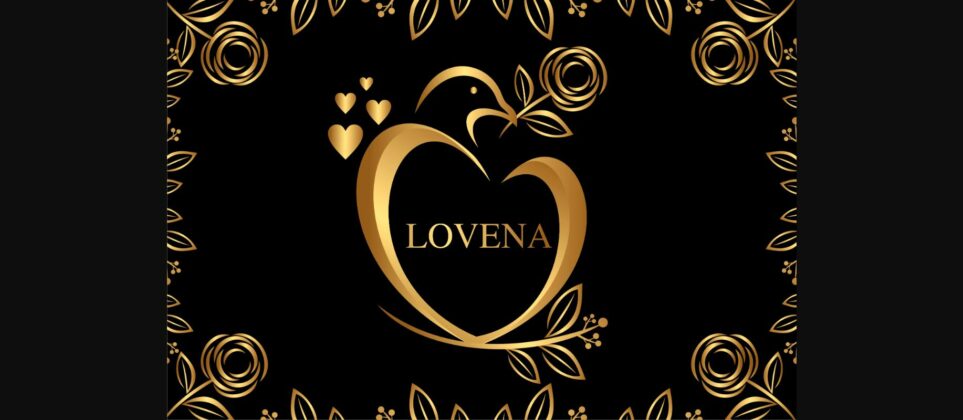 Loveena Monogram Font Poster 3