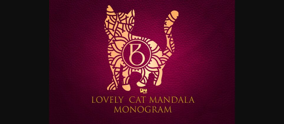 Lovely Cat Mandala Monogram Font Poster 3