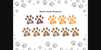 Mf Paw Prints Font Poster 1