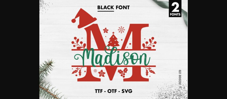 Madison Christmas Split Monogram Font Poster 3