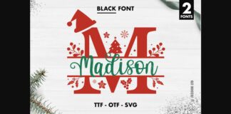 Madison Christmas Split Monogram Font Poster 1