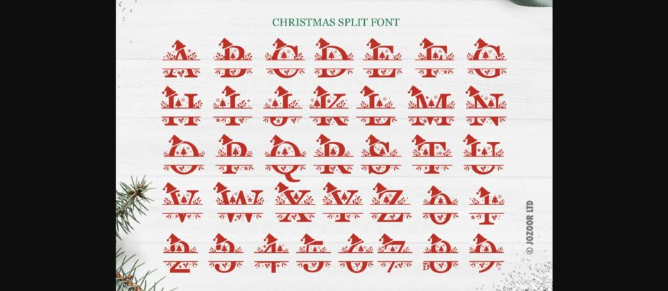 Madison Christmas Split Monogram Font Poster 4