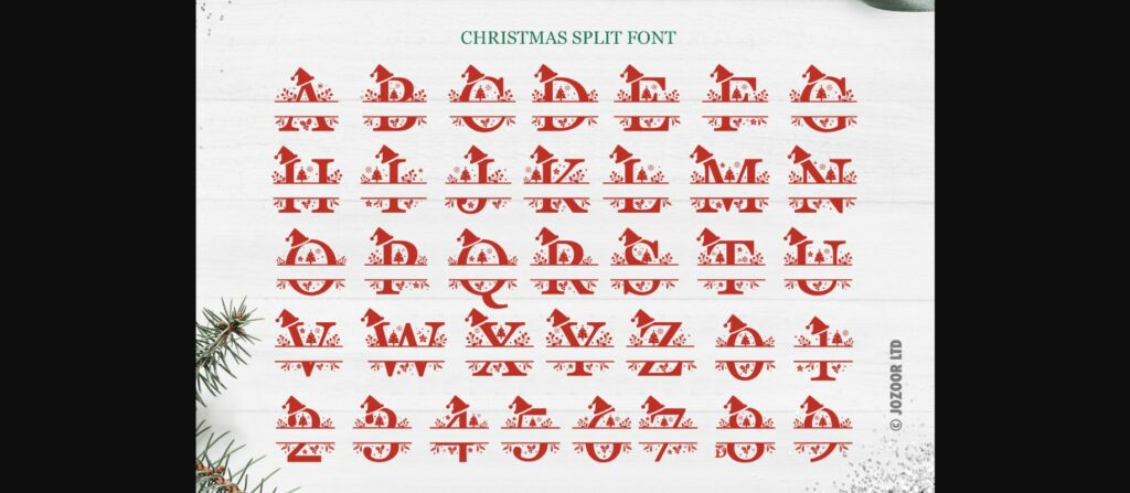 Madison Christmas Split Monogram Font Poster 2