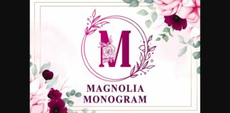 Magnolia Monogram Font Poster 1