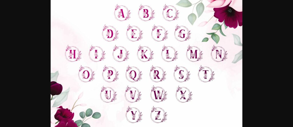 Magnolia Monogram Font Poster 11