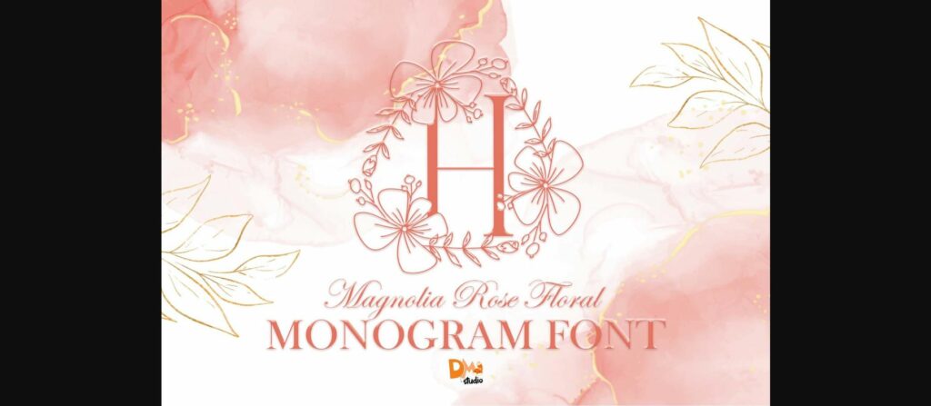 Magnolia Rose Floral Monogram Font Poster 3