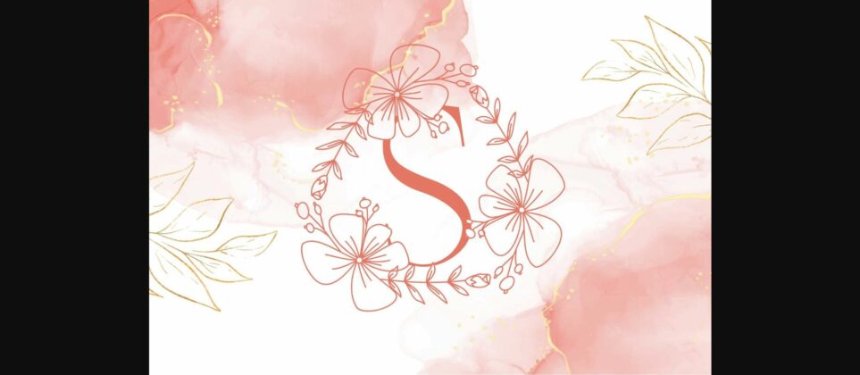 Magnolia Rose Floral Monogram Font Poster 4