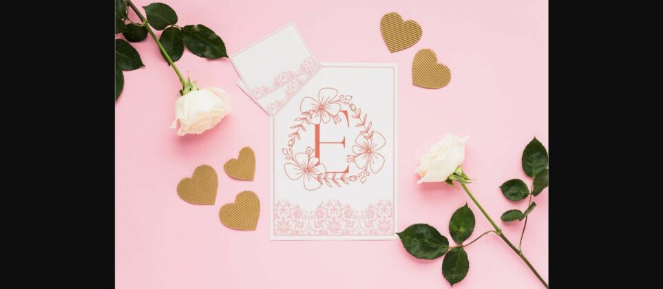 Magnolia Rose Floral Monogram Font Poster 5