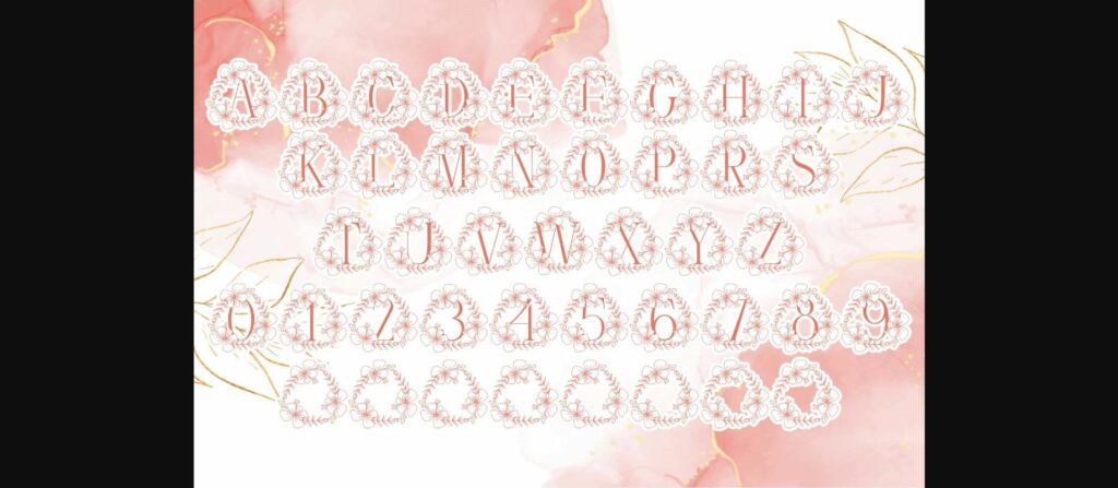 Magnolia Rose Floral Monogram Font Poster 6