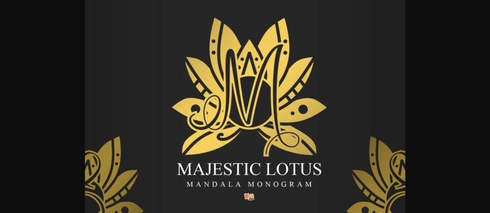 Majestic Lotus Mandala Monogram Font Poster 3