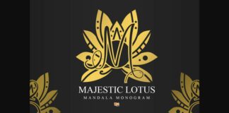 Majestic Lotus Mandala Monogram Font Poster 1