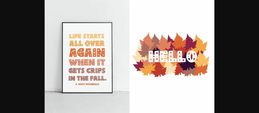 Maple Leaf Font Poster 5