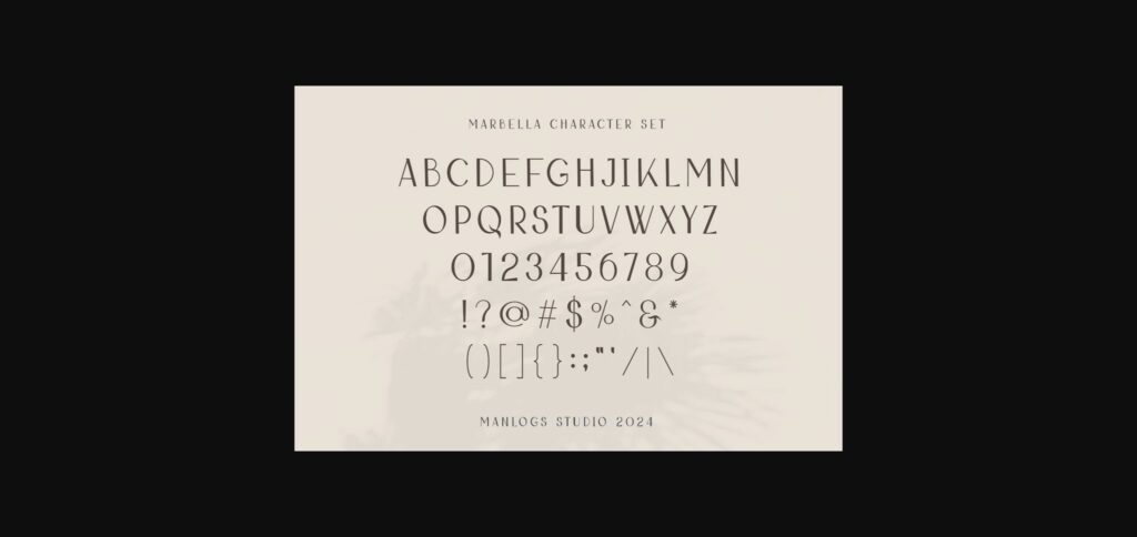 Marbella Font Poster 11