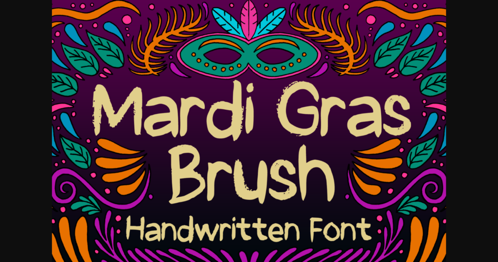 Mardi Gras Brush Font Poster 1