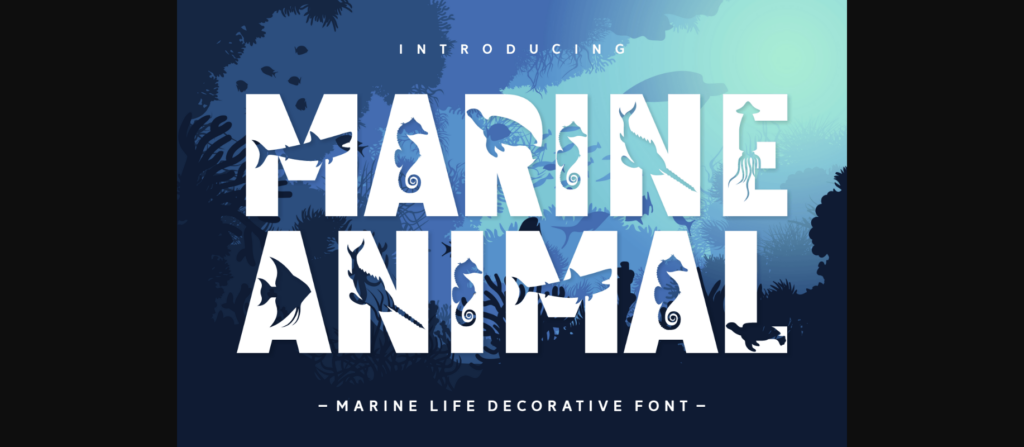 Marine Animal Font Poster 3