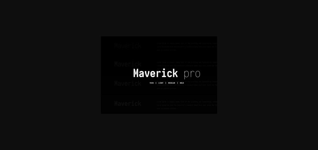 Maverick Pro Font Poster 4