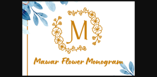 Mawar Flower Monogram Font Poster 1