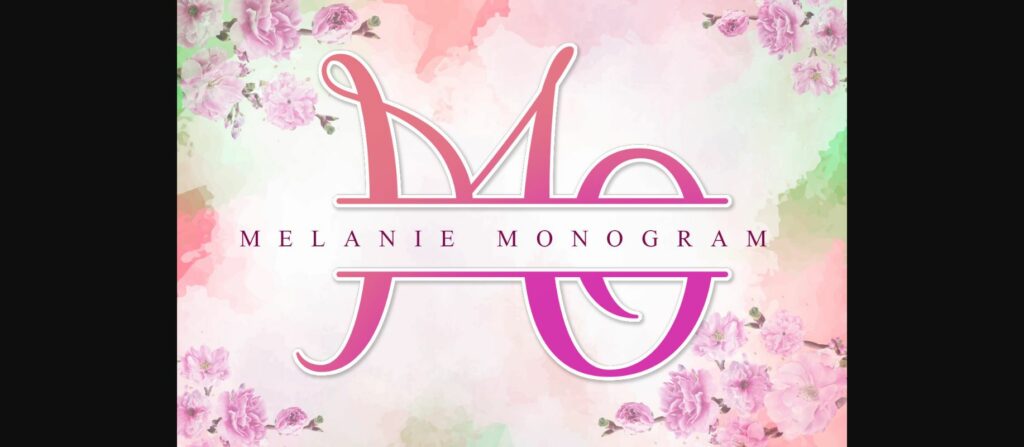 Melanie Monogram Font Poster 3