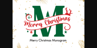 Merry Christmas Monogram Font Poster 1