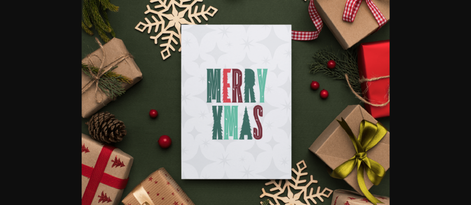 Merry Christmas Tree Font Poster 4