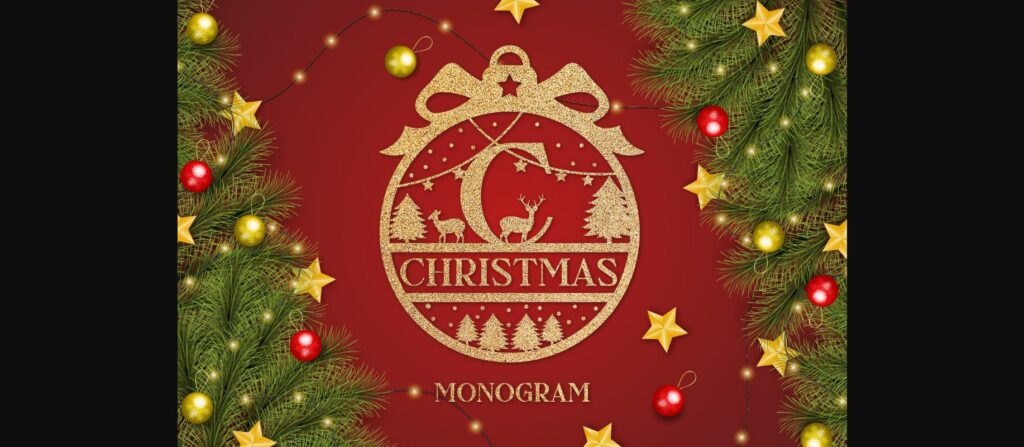 Merry Xmas Monogram Font Poster 3