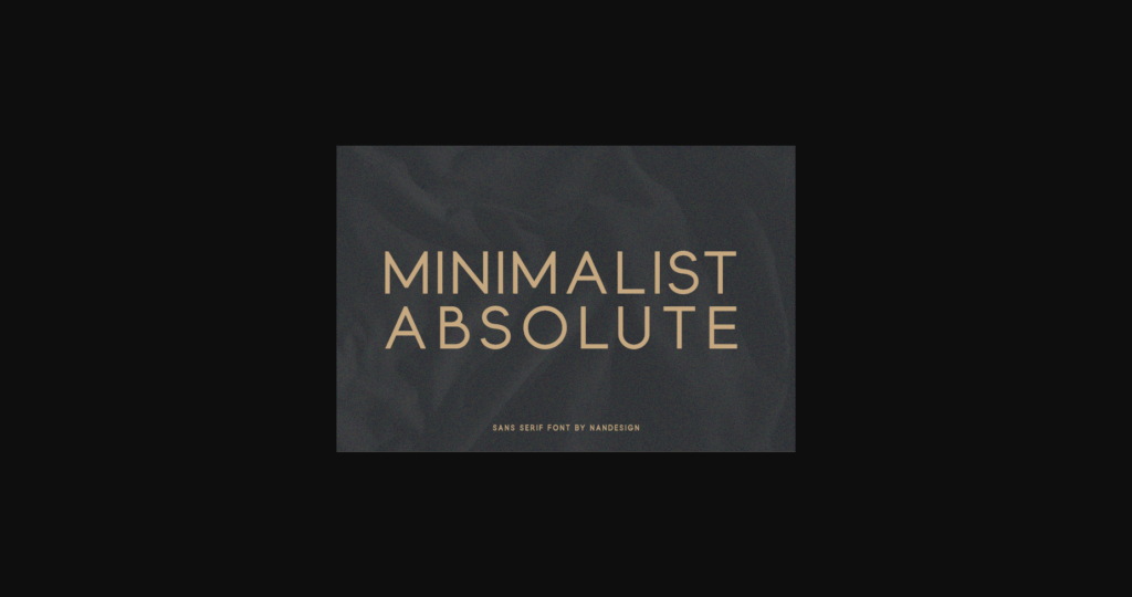 Minimalist Absolute Font Poster 1