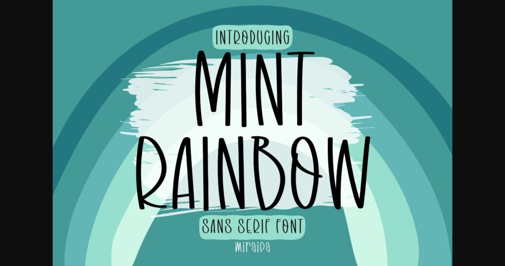 Mint Rainbow Font Poster 3