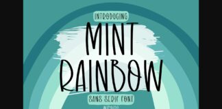 Mint Rainbow Font Poster 1