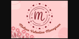 Molove Valentine Monogram Font Poster 1