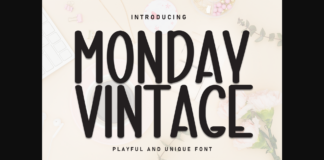 Monday Vintage Font Poster 1