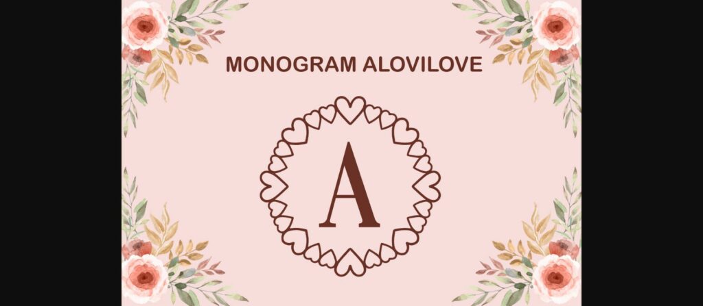 Monogram Alovilove Font Poster 3