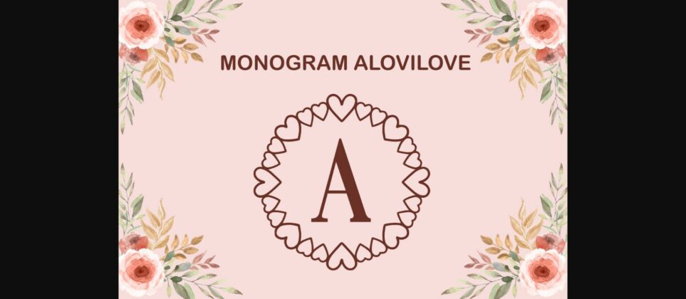 Monogram Alovilove Font Poster 3