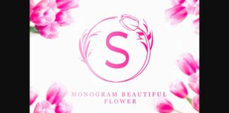 Monogram Beautiful Flower Font Poster 1