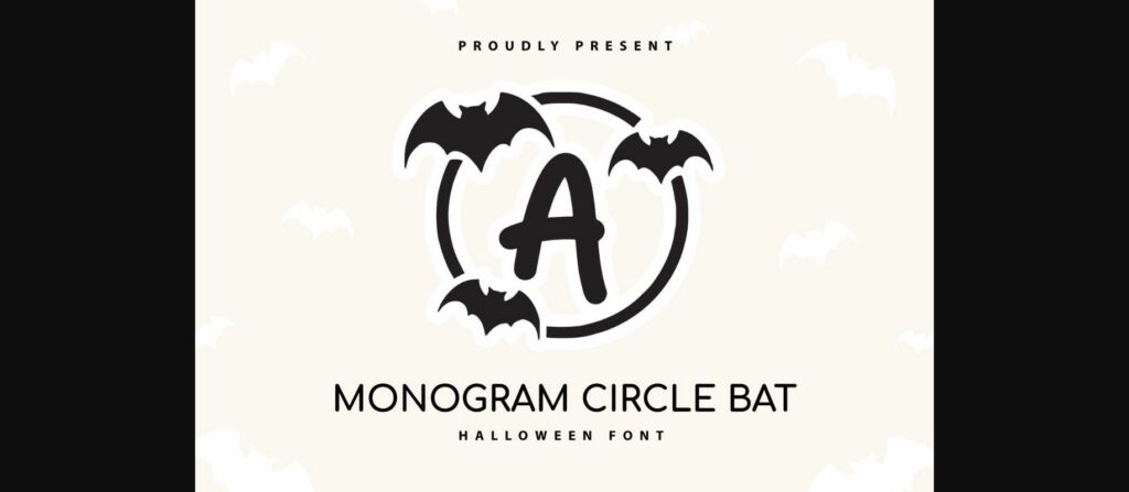 Monogram Circle Bat Font Poster 3