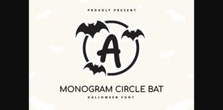 Monogram Circle Bat Font Poster 1