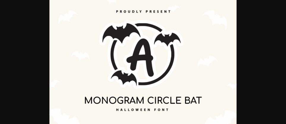 Monogram Circle Bat Font Poster 1