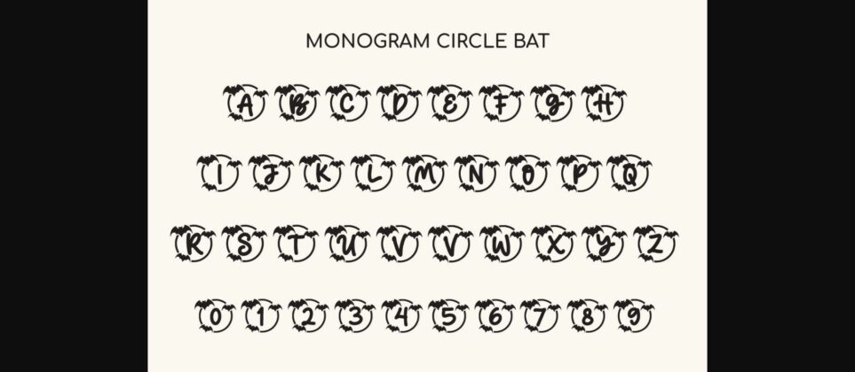 Monogram Circle Bat Font Poster 4